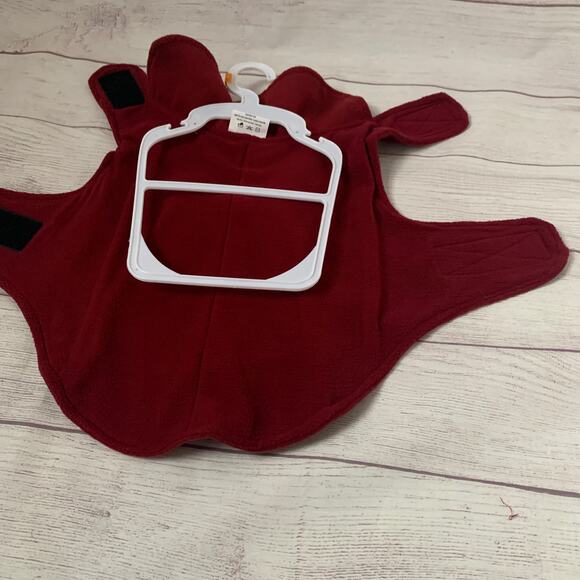 Fab Dog Maroon Red Dog Winter Dress Coat with White Bead Detail Size Medium - Picture 15 of 16